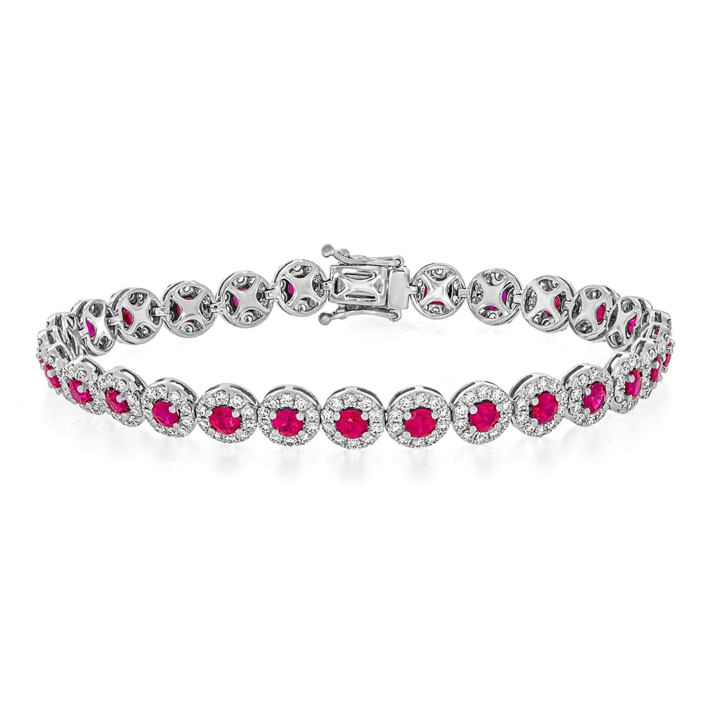 Halo Ruby & Diamond Bracelet - Rosendorff Diamond Jewellers
