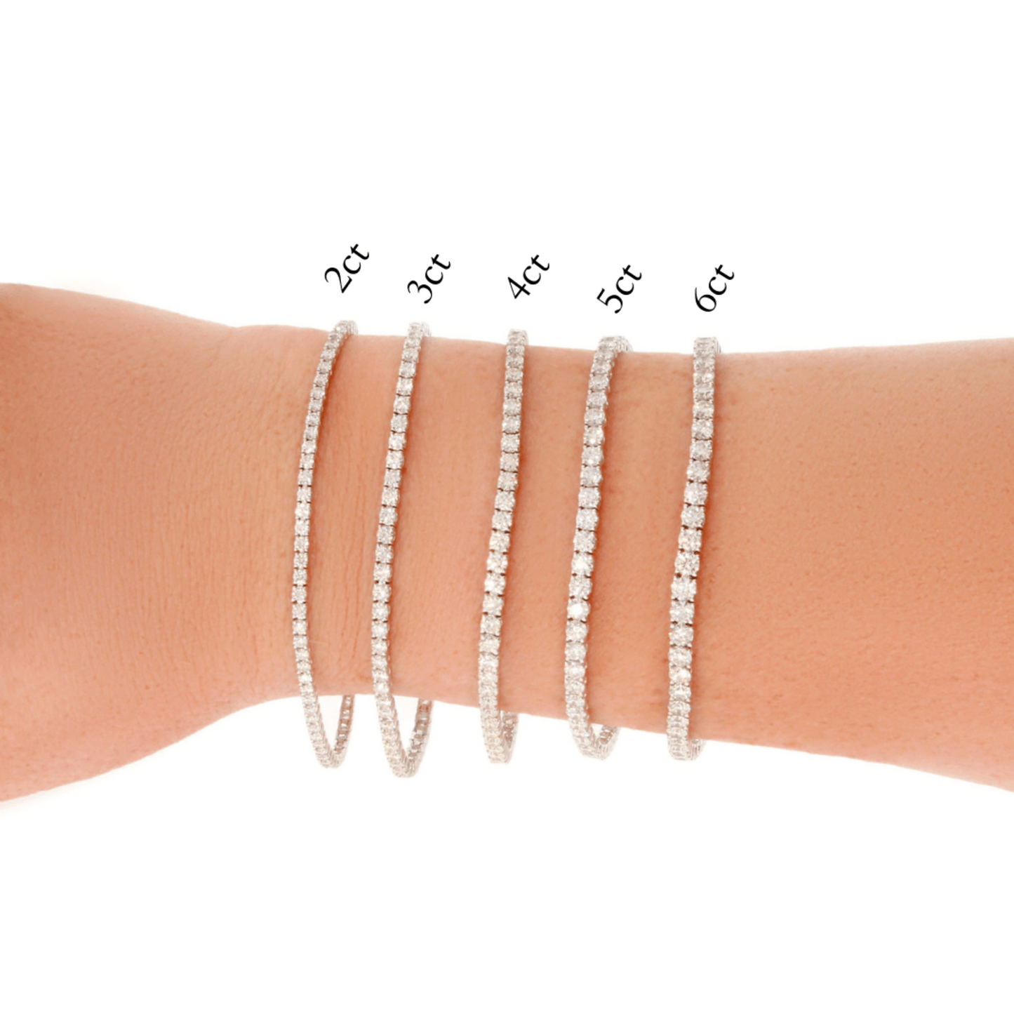 5ct Diamond Tennis Bracelet | 18ct White Gold Sizes