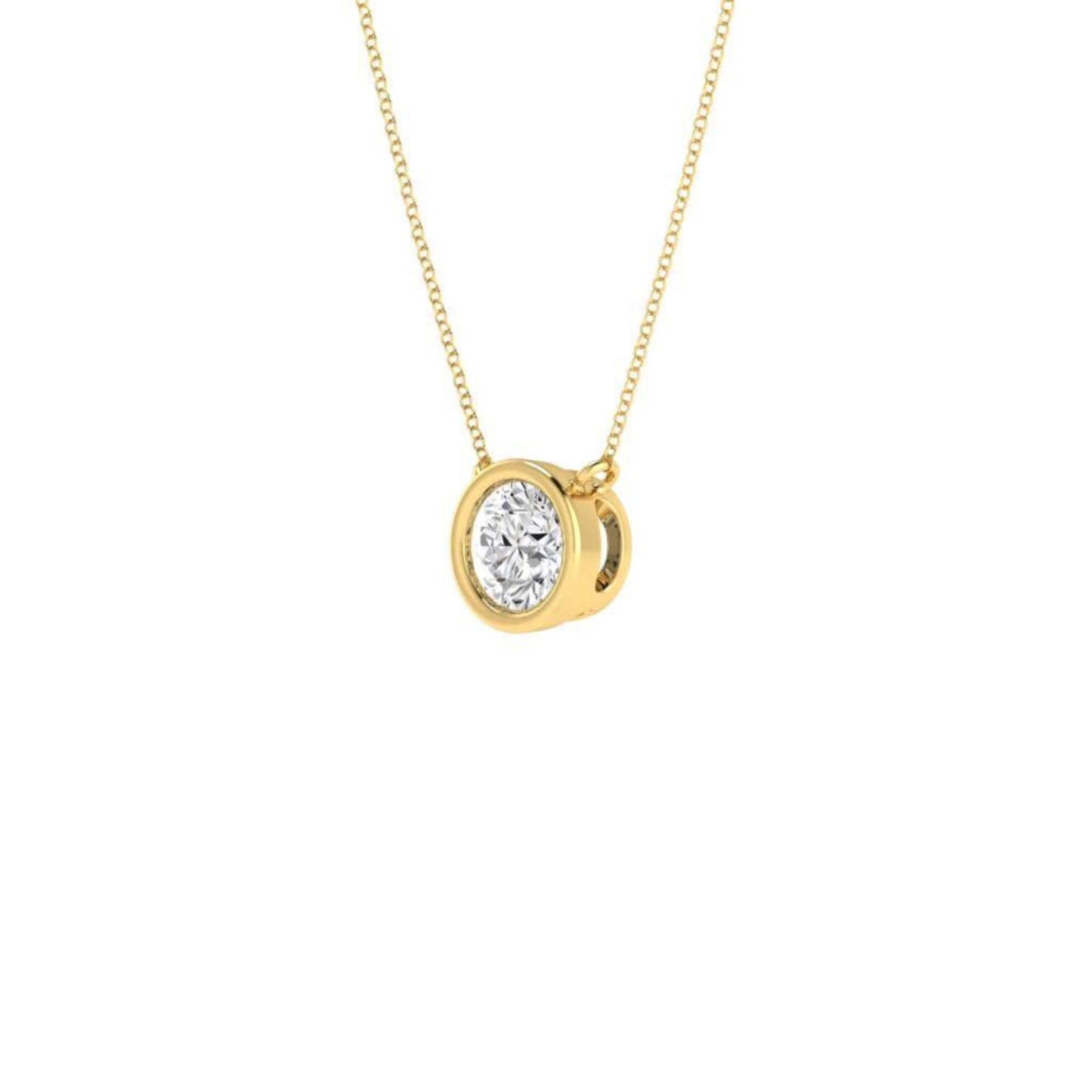 Bezel Set Diamond 0.30ct Pendants