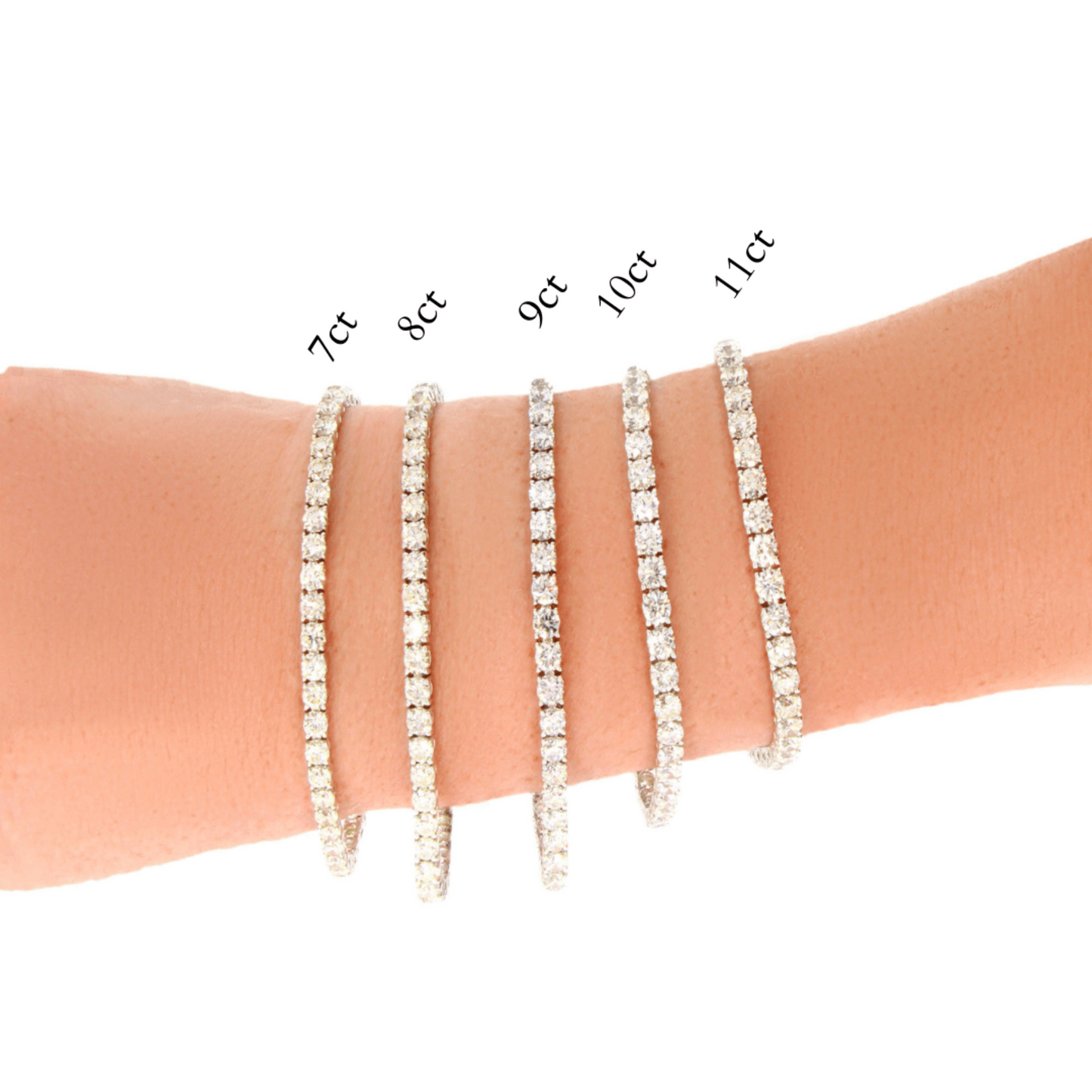 9ct Diamond Tennis Bracelet |18ct White Gold Sizes