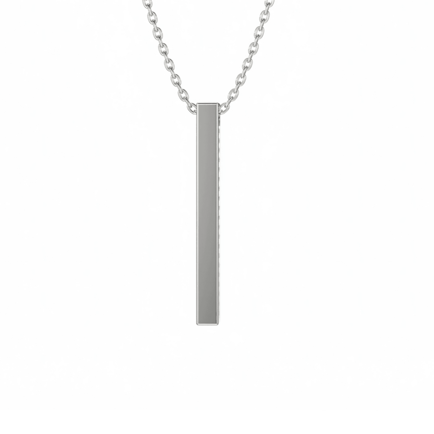Vertical Drop Diamond Bar Pendant | 18ct White Gold - Rosendorff Diamond Jewellers