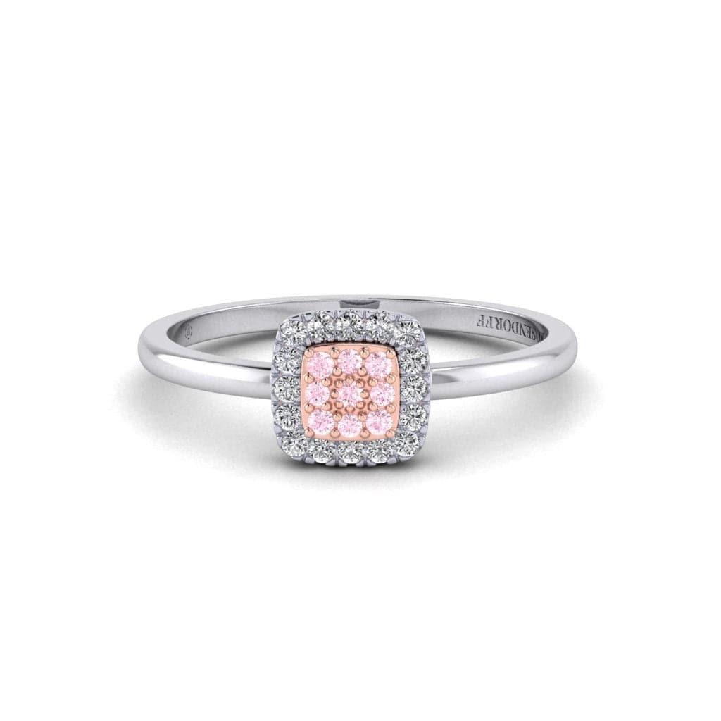 Eminence Pinks Diamond Square Ring | White Gold - Rosendorff Diamond Jewellers