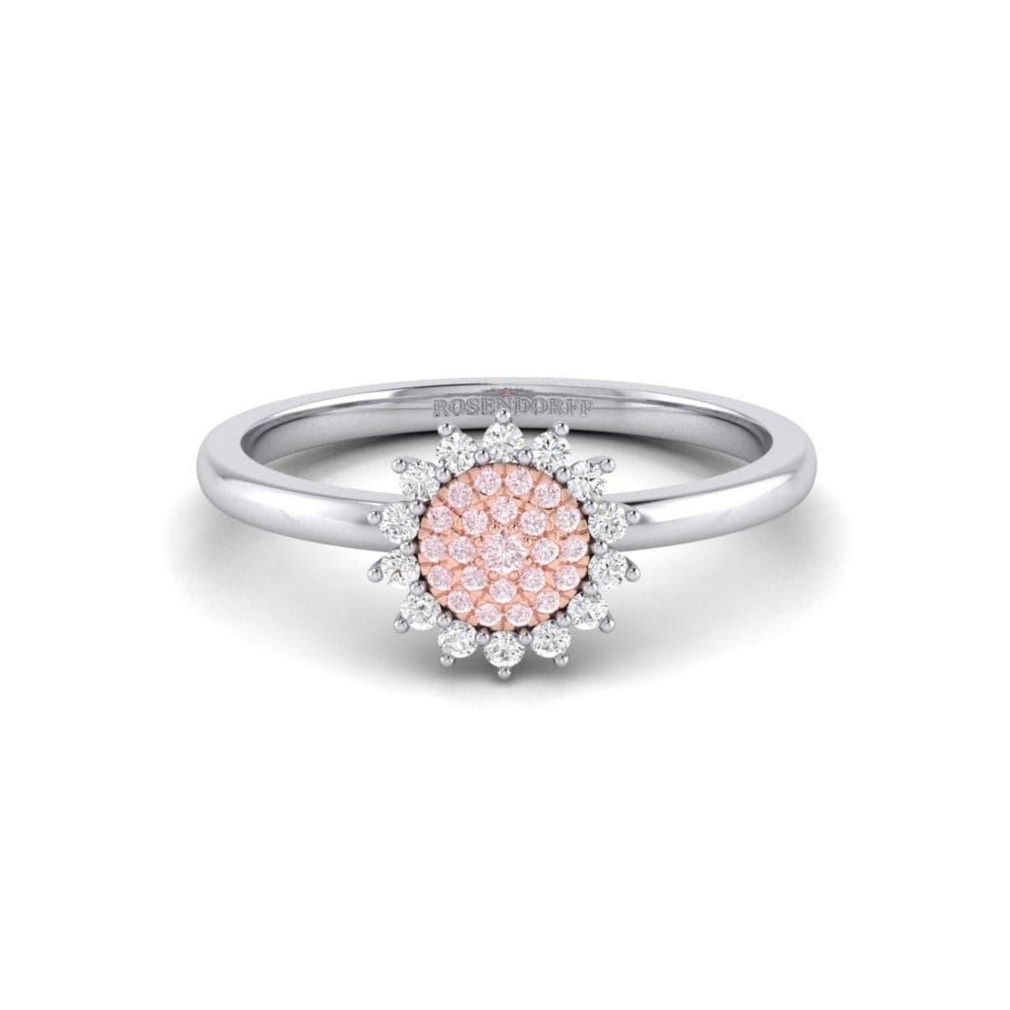 Eminence Pinks Diamond Sunflower Ring | White Gold - Rosendorff Diamond Jewellers