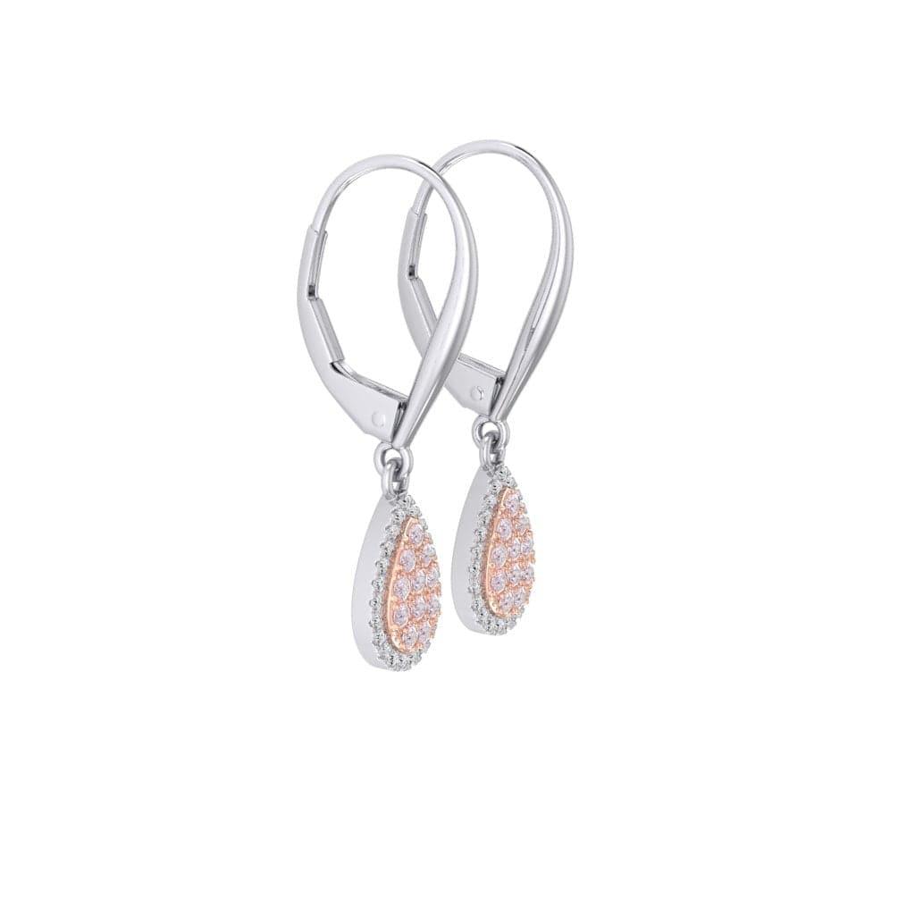 Eminence Pinks Diamond Pear Earrings | White Gold - Rosendorff Diamond Jewellers