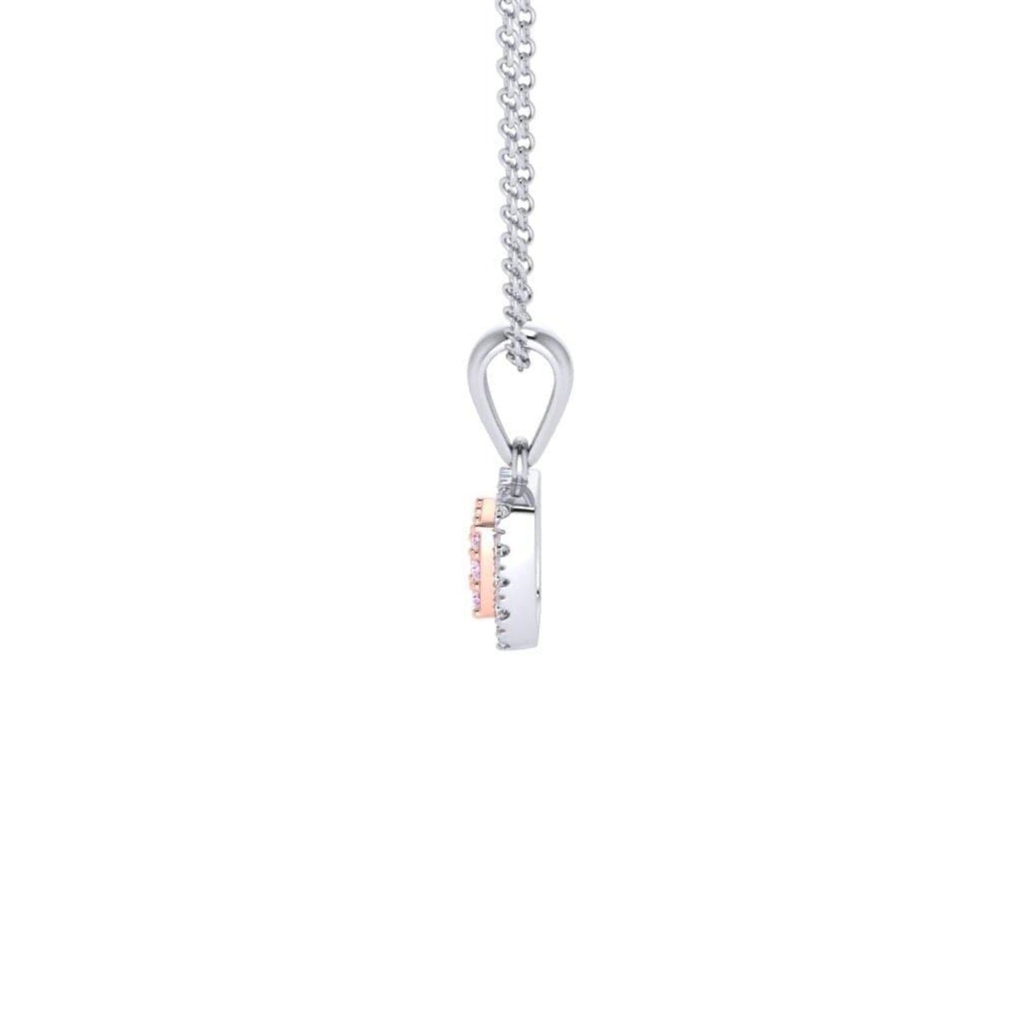 Eminence Pinks Diamond Square Pendant | White Gold - Rosendorff Diamond Jewellers