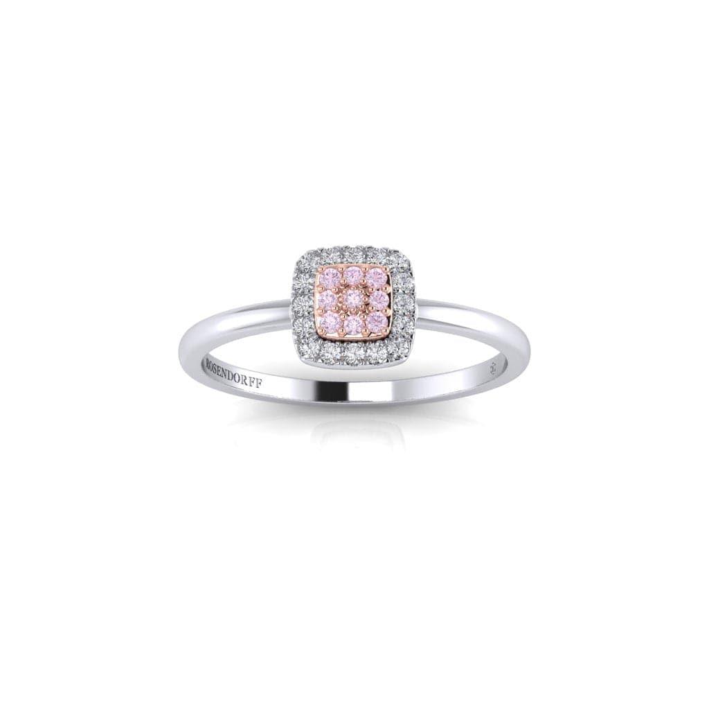 Eminence Pinks Diamond Square Ring | White Gold - Rosendorff Diamond Jewellers