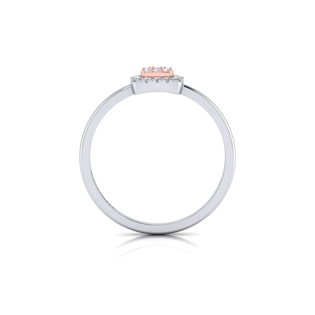 Eminence Pinks Diamond Square Ring | White Gold - Rosendorff Diamond Jewellers