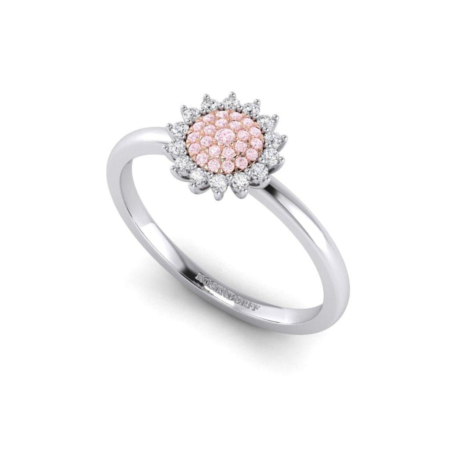 Eminence Pinks Diamond Sunflower Ring | White Gold - Rosendorff Diamond Jewellers