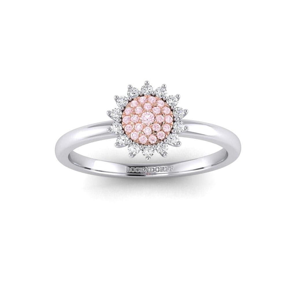 Eminence Pinks Diamond Sunflower Ring | White Gold - Rosendorff Diamond Jewellers