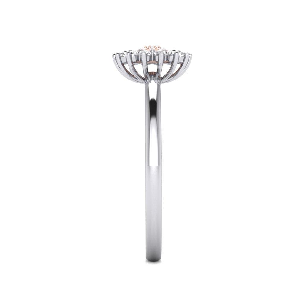 Eminence Pinks Diamond Sunflower Ring | White Gold - Rosendorff Diamond Jewellers