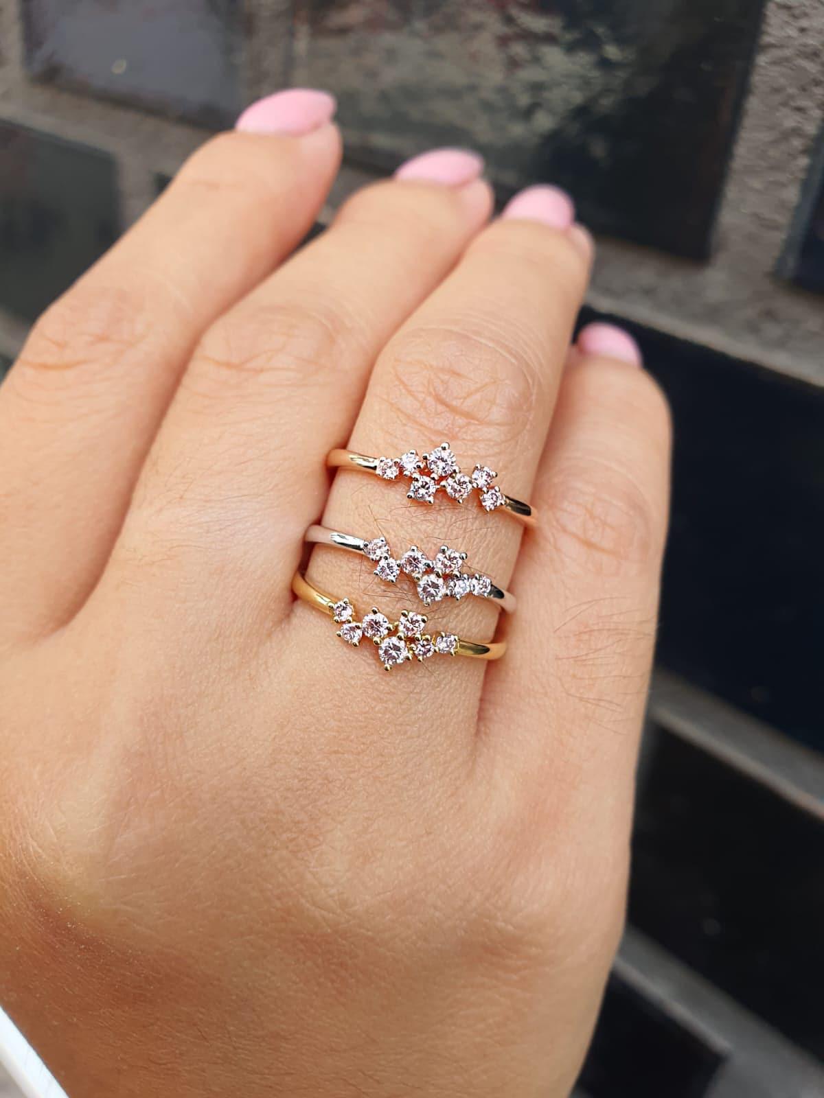 Eminence Pinks Scattered Diamond Ring RG - Rosendorff Diamond Jewellers
