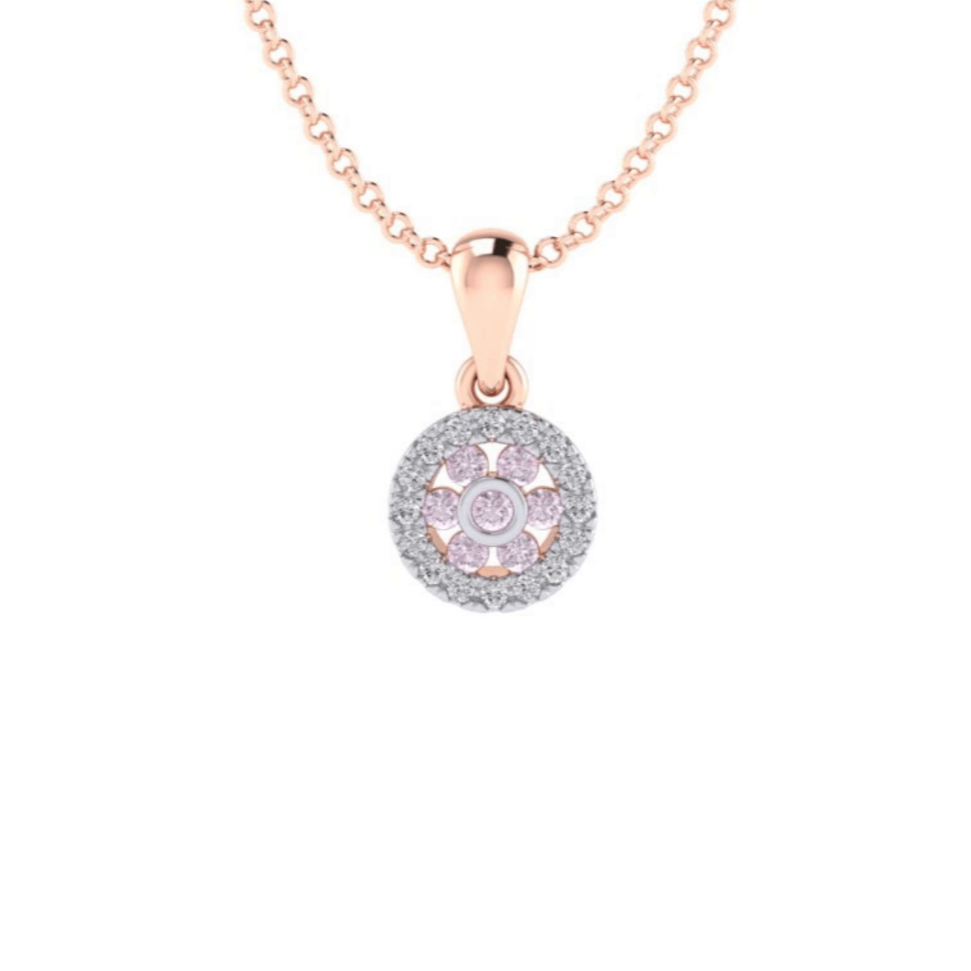 Eminence Pinks Diamond Halo Pendant - Rosendorff Diamond Jewellers