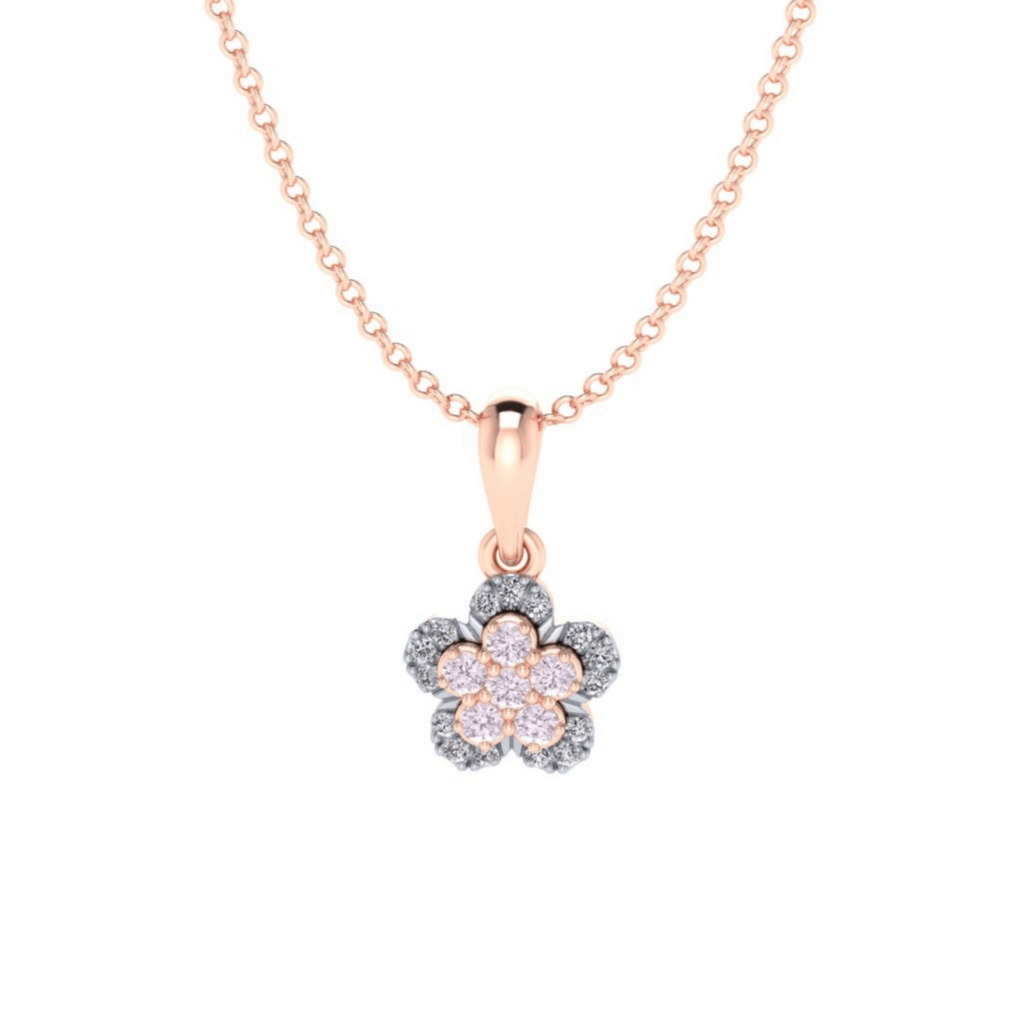 Eminence Pinks Diamond Flower Pendant - Rosendorff Diamond Jewellers