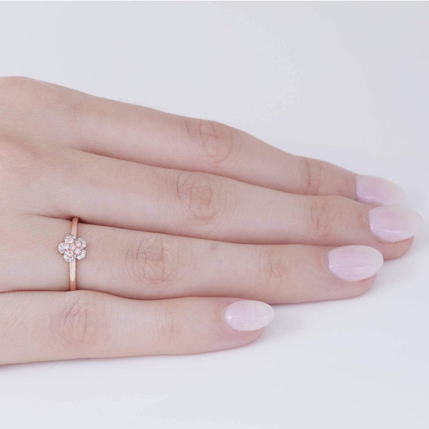 Eminence Pinks Diamond Flower Ring - Rosendorff Diamond Jewellers