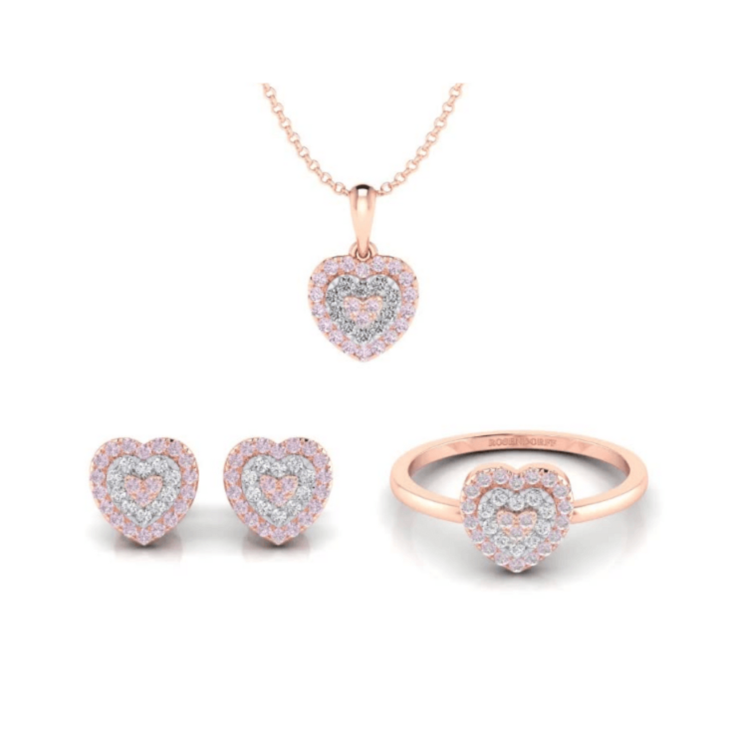 Eminence Pinks Diamond Heart Earrings - Rosendorff Diamond Jewellers