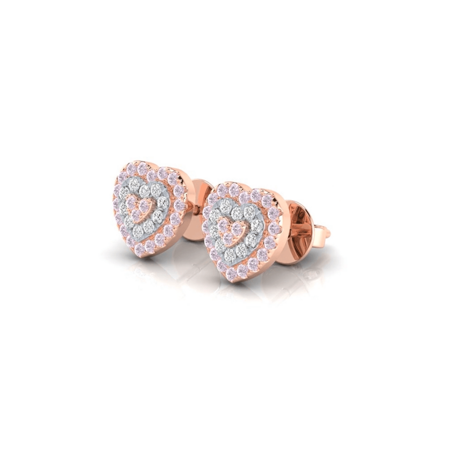Eminence Pinks Diamond Heart Earrings - Rosendorff Diamond Jewellers