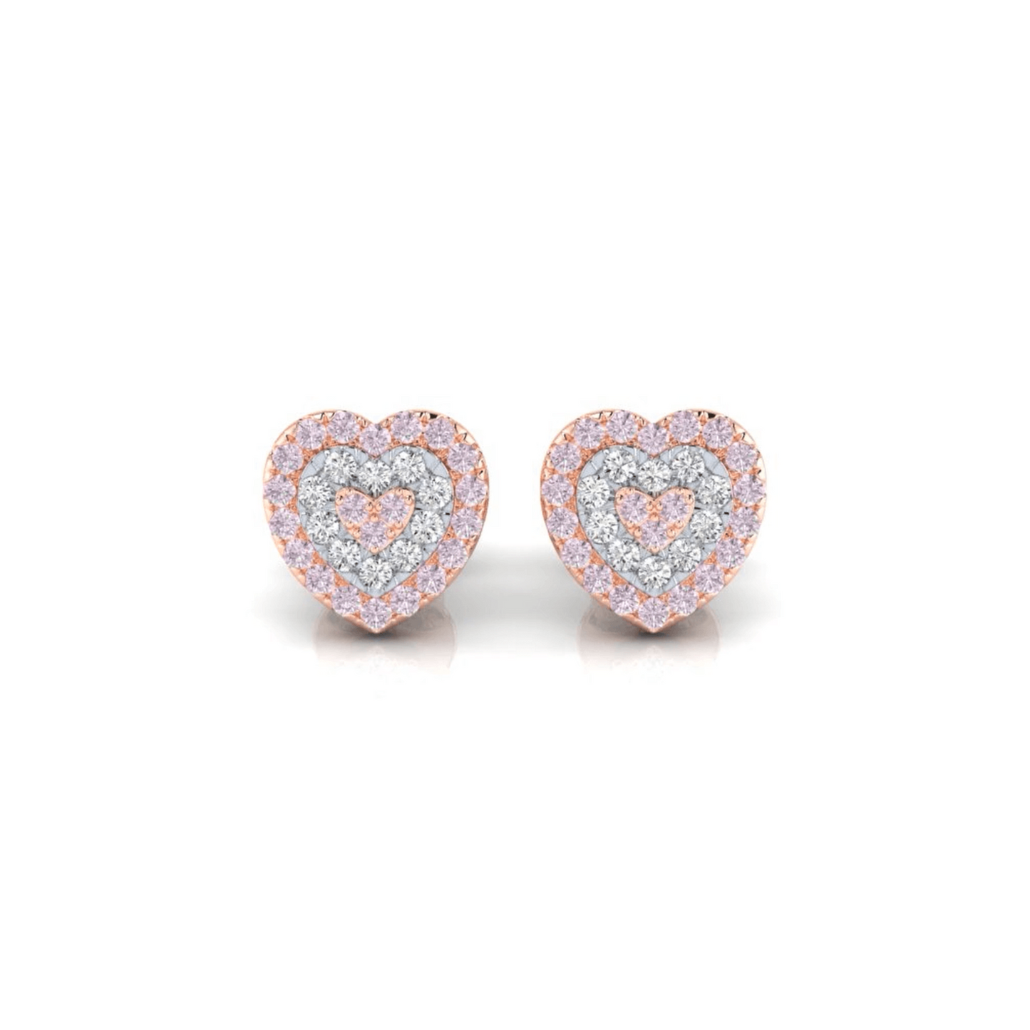 Eminence Pinks Diamond Heart Earrings - Rosendorff Diamond Jewellers
