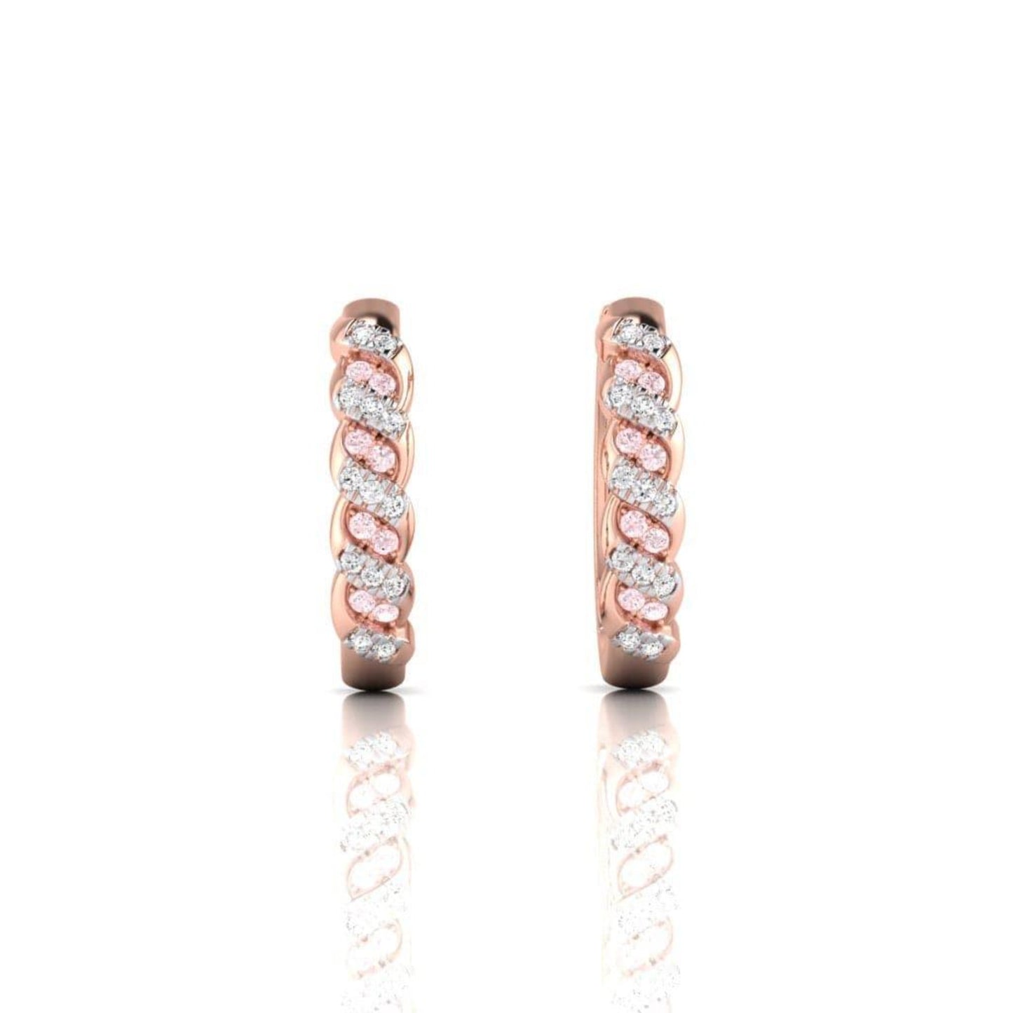 Eminence Pinks Twist Huggies - Rosendorff Diamond Jewellers