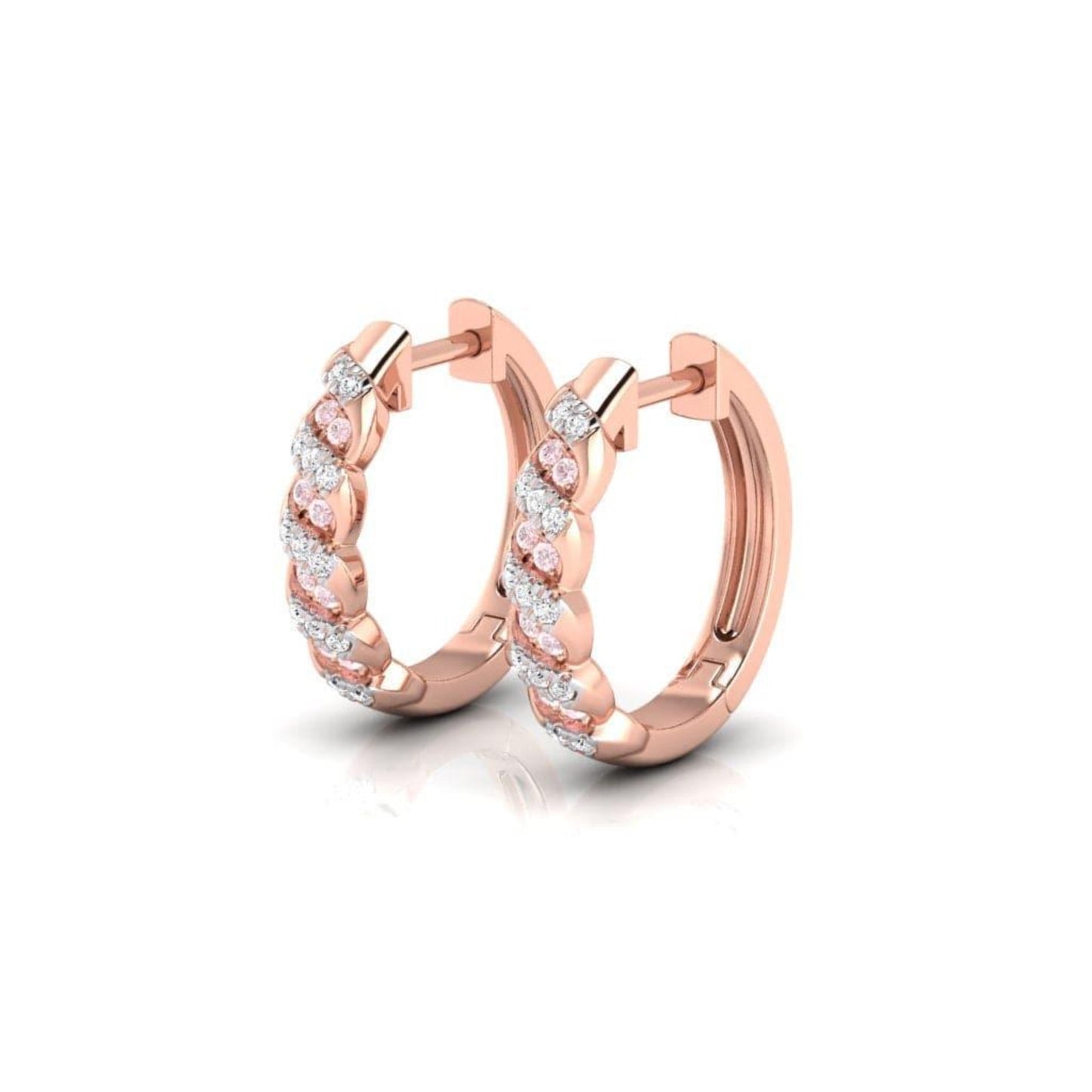 Eminence Pinks Twist Huggies - Rosendorff Diamond Jewellers
