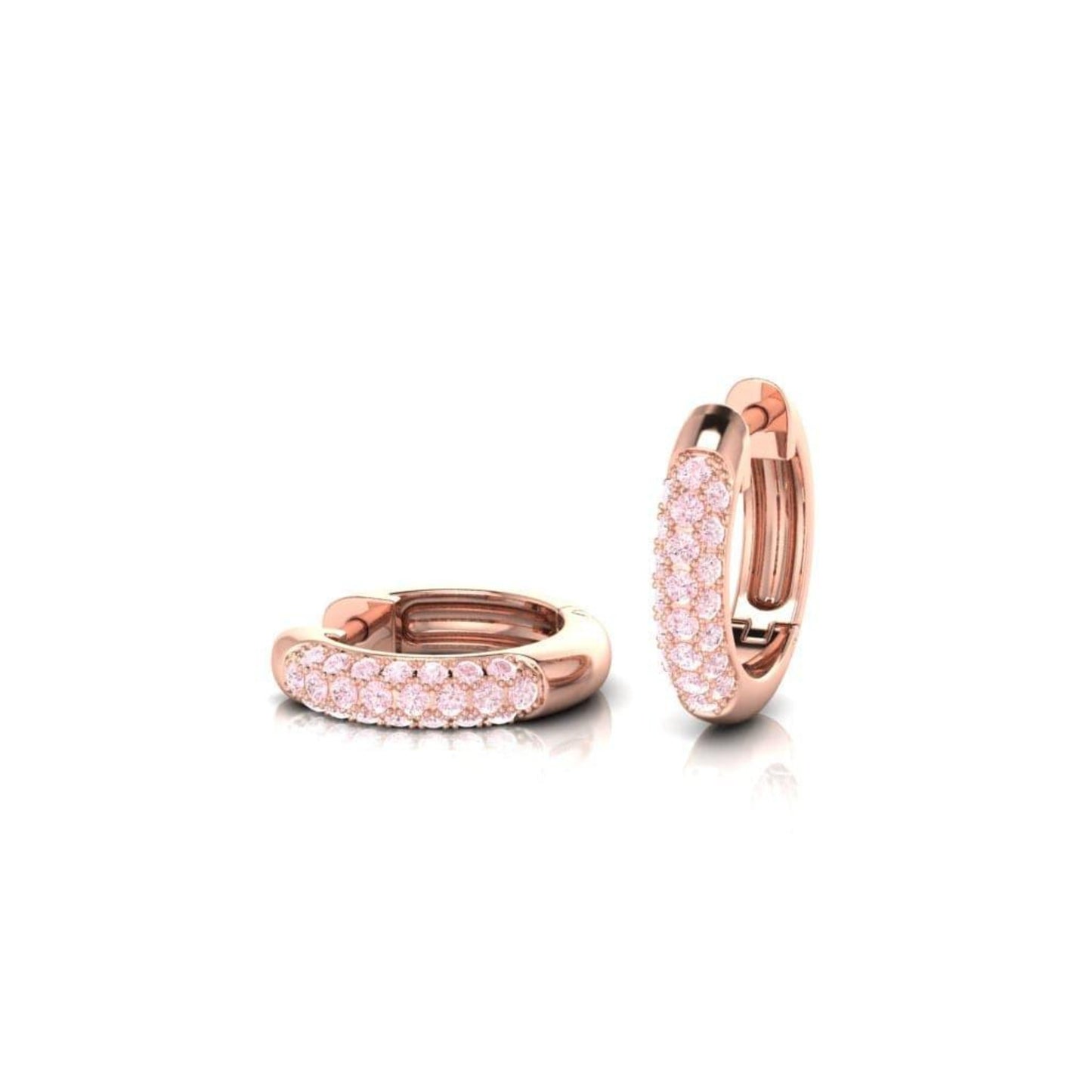 Eminence Pinks Multi Pavé Huggies - Rosendorff Diamonds