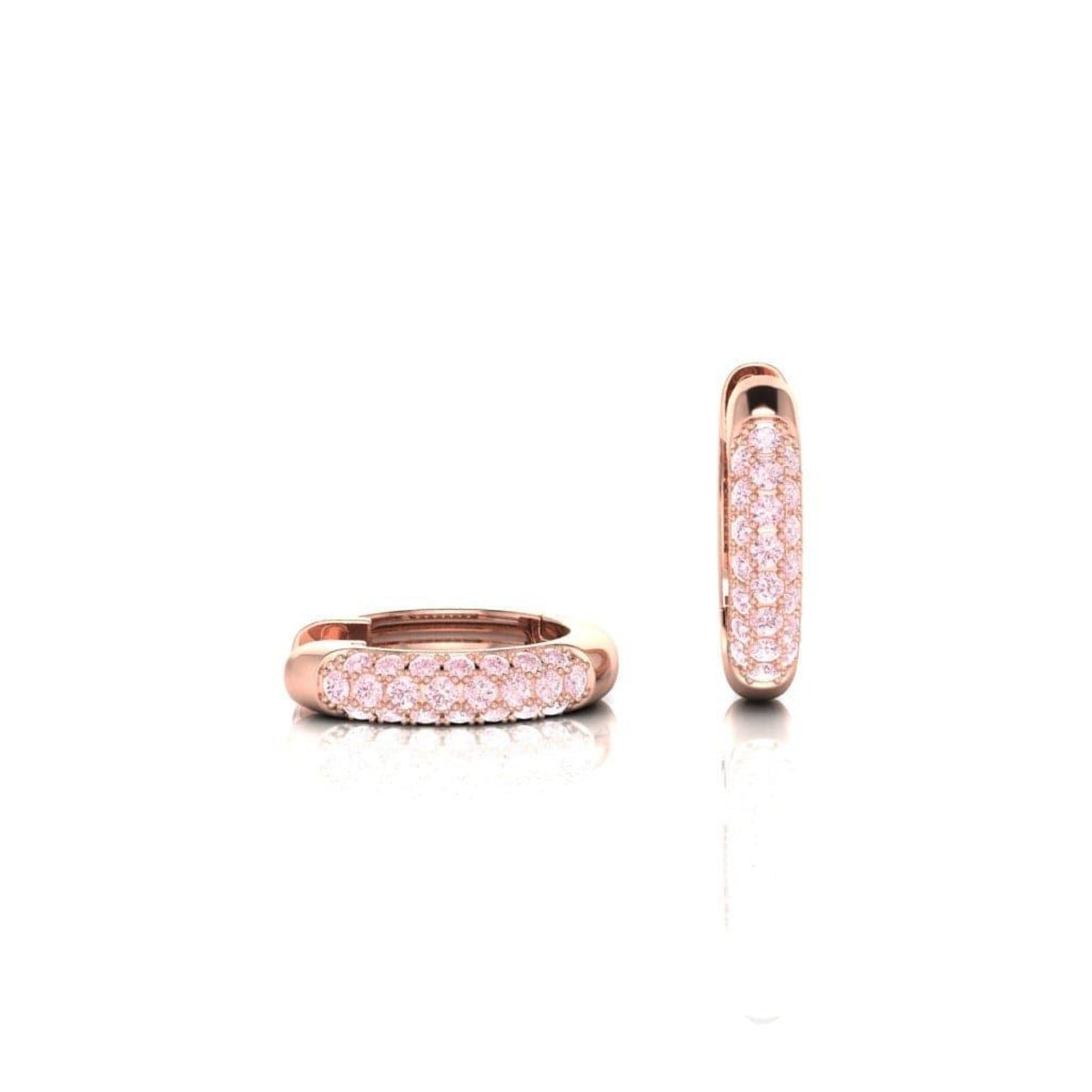 Eminence Pinks Multi Pavé Huggies - Rosendorff Diamonds