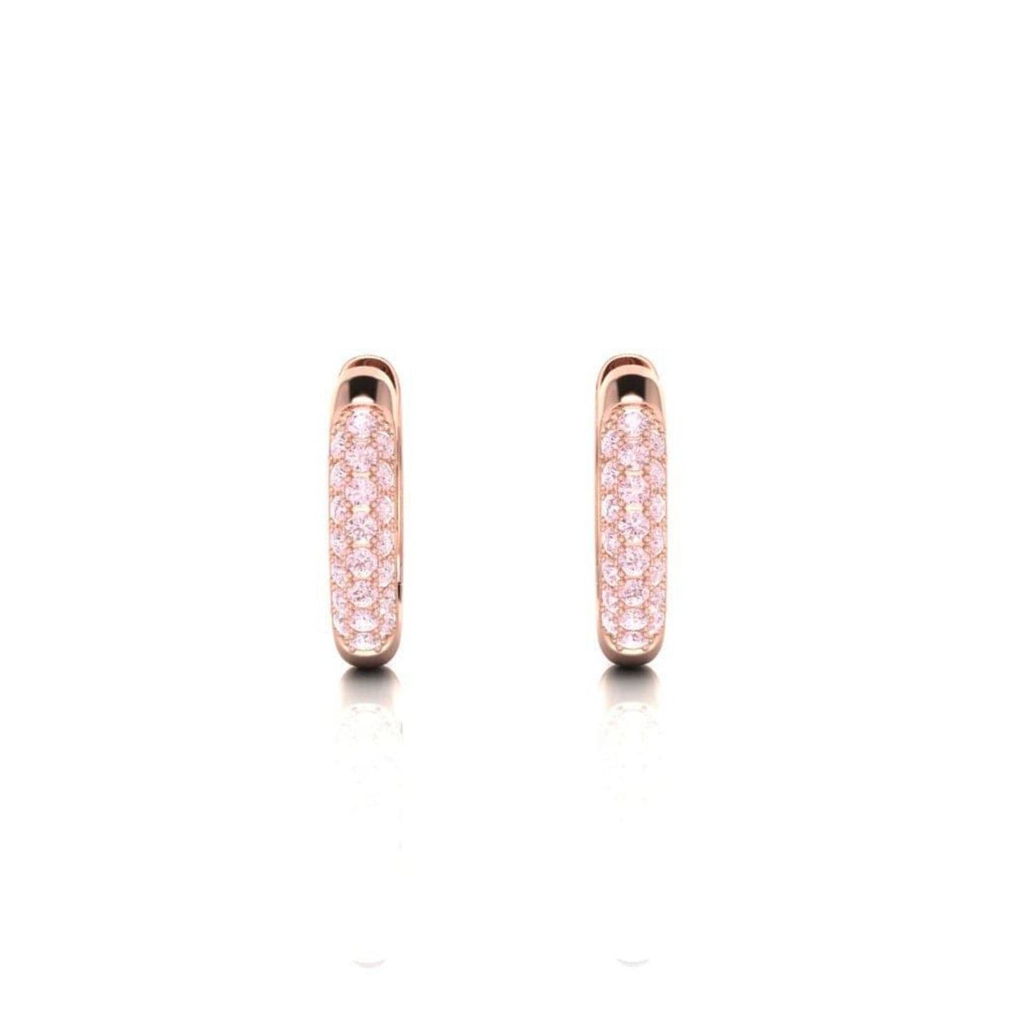 Eminence Pinks Multi Pavé Huggies - Rosendorff Diamonds