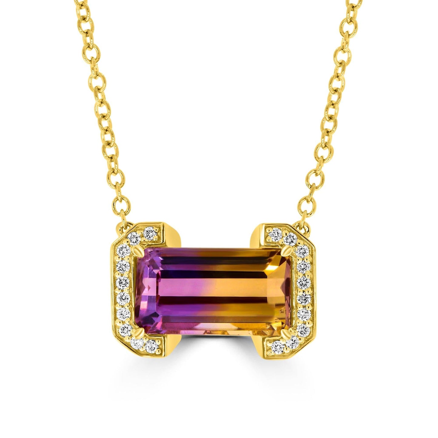 Framed Ametrine and Diamond Pendant - Rosendorff Diamond Jewellers