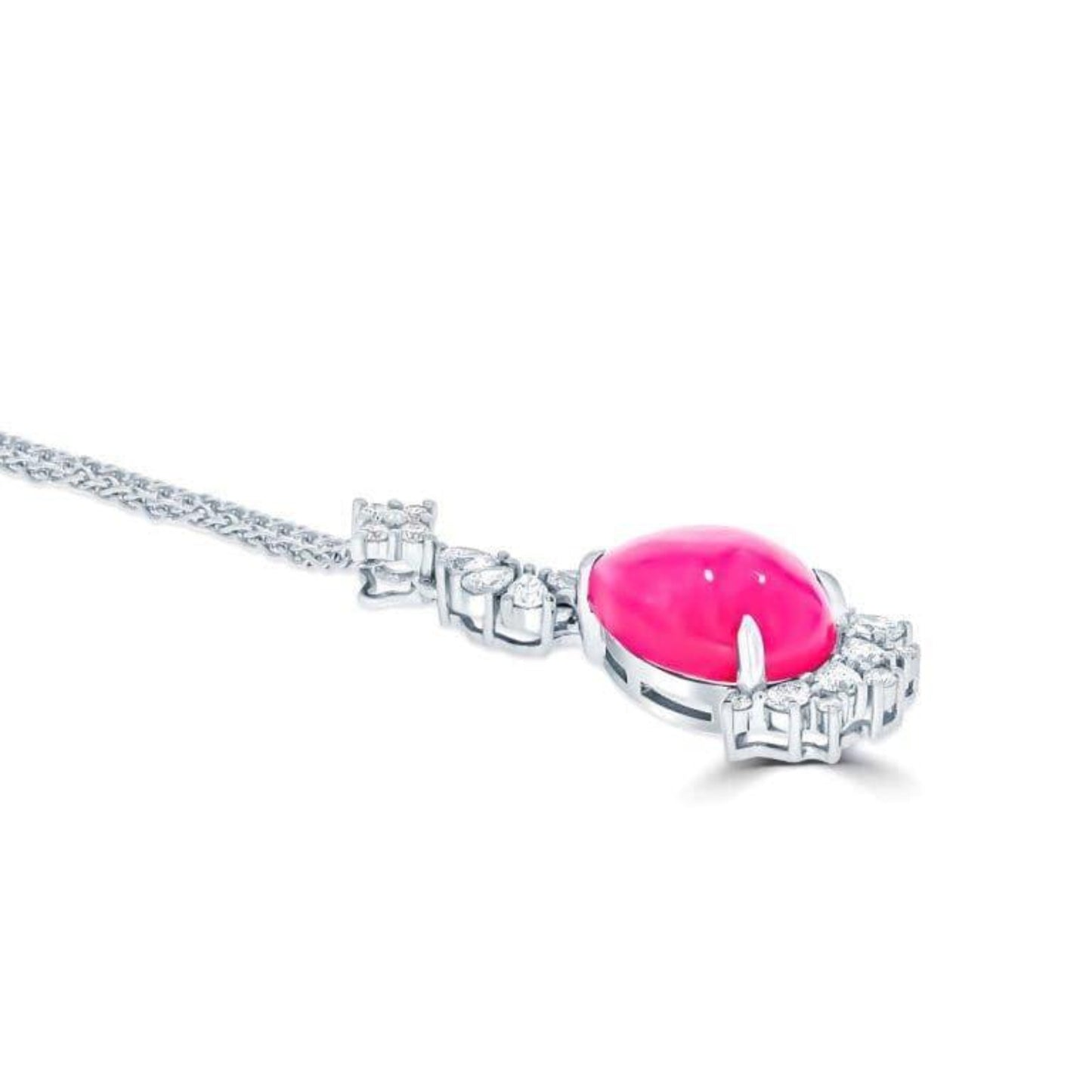 Cabochon Ruby & Diamond Pendant - Rosendorff Diamond Jewellers