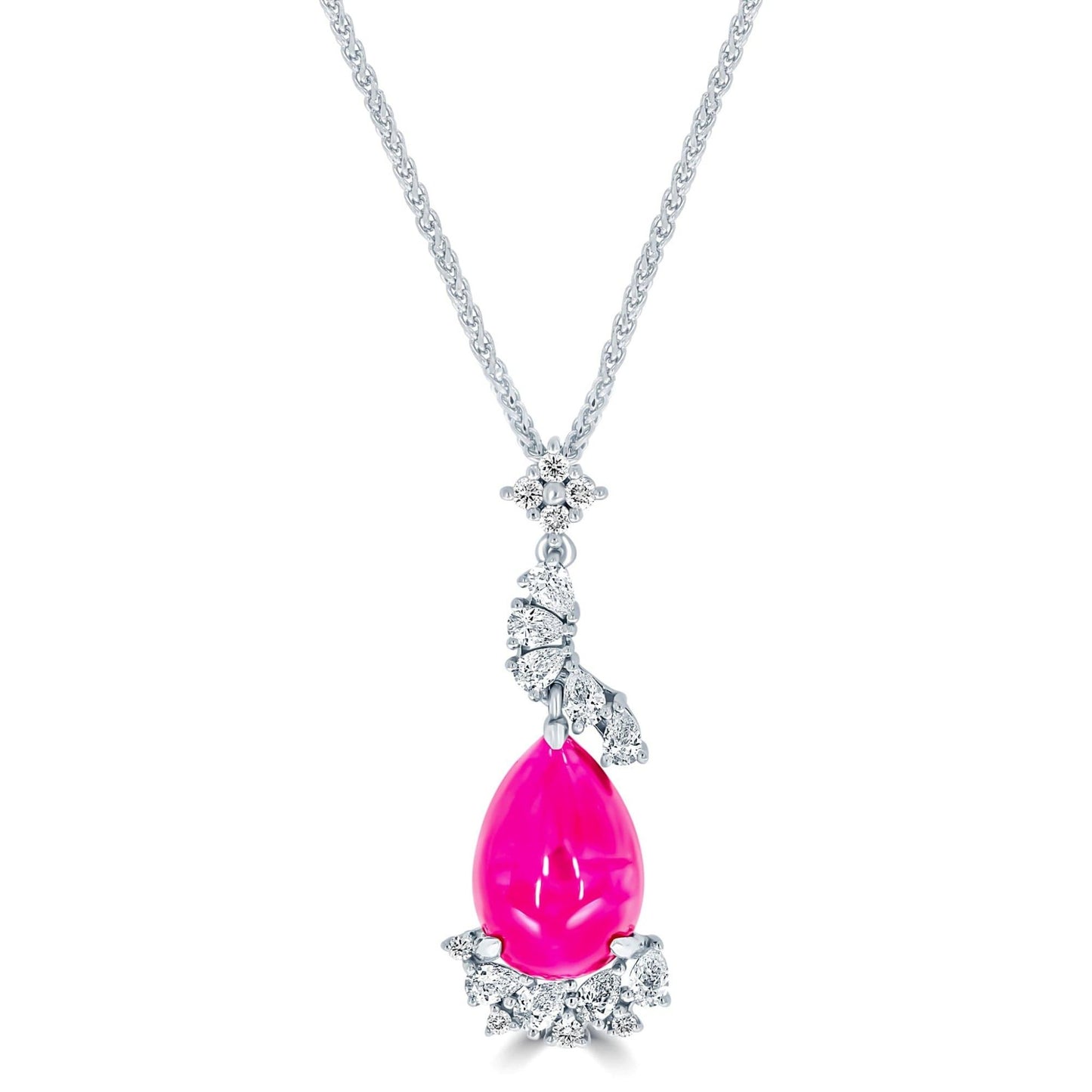 Cabochon Ruby & Diamond Pendant - Rosendorff Diamond Jewellers