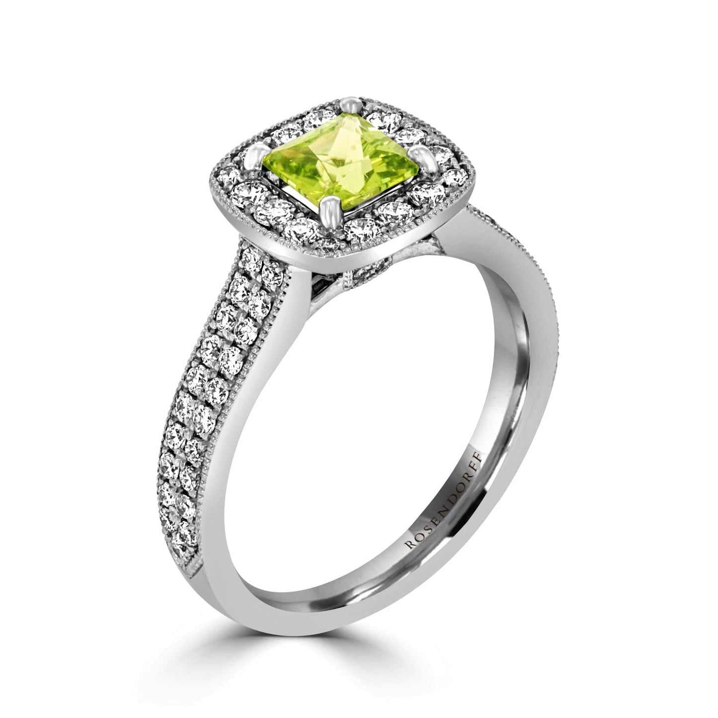 Princess Peridot & Diamond Ring - Rosendorff Diamond Jewellers