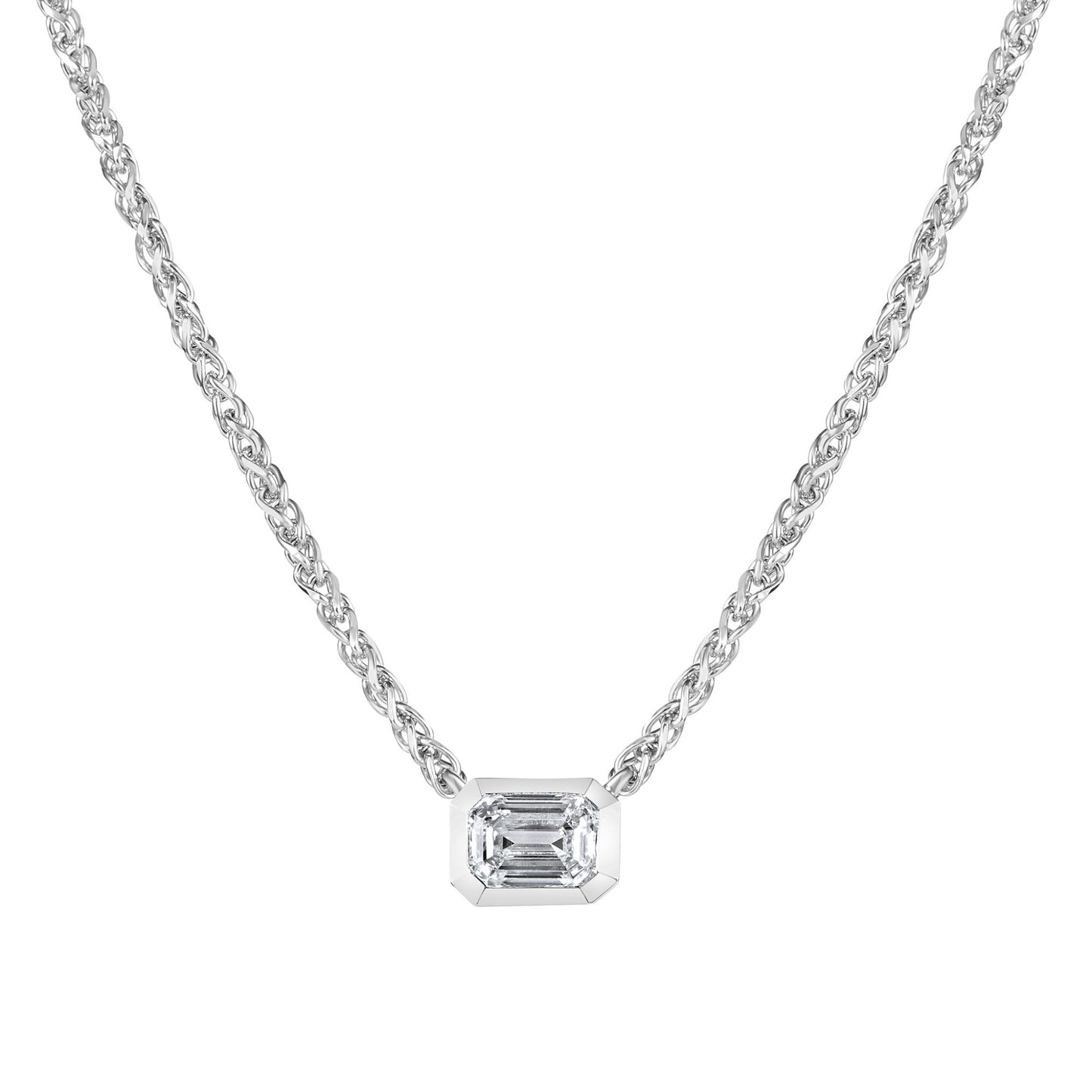 Emerald Solitaire Bezel Pendant