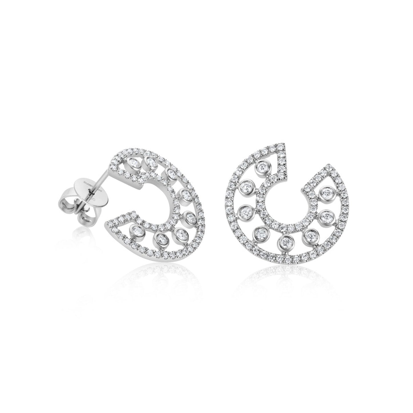 Fancy Diamond Hoop Earring | 18ct White Gold