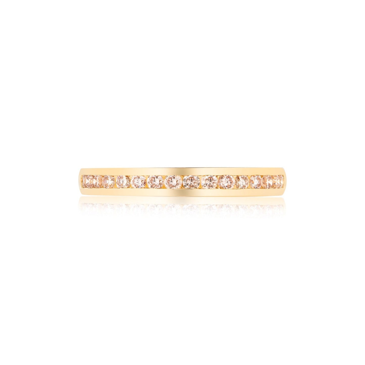Eminence Pinks Channel Set Band | 18ct Yellow Gold