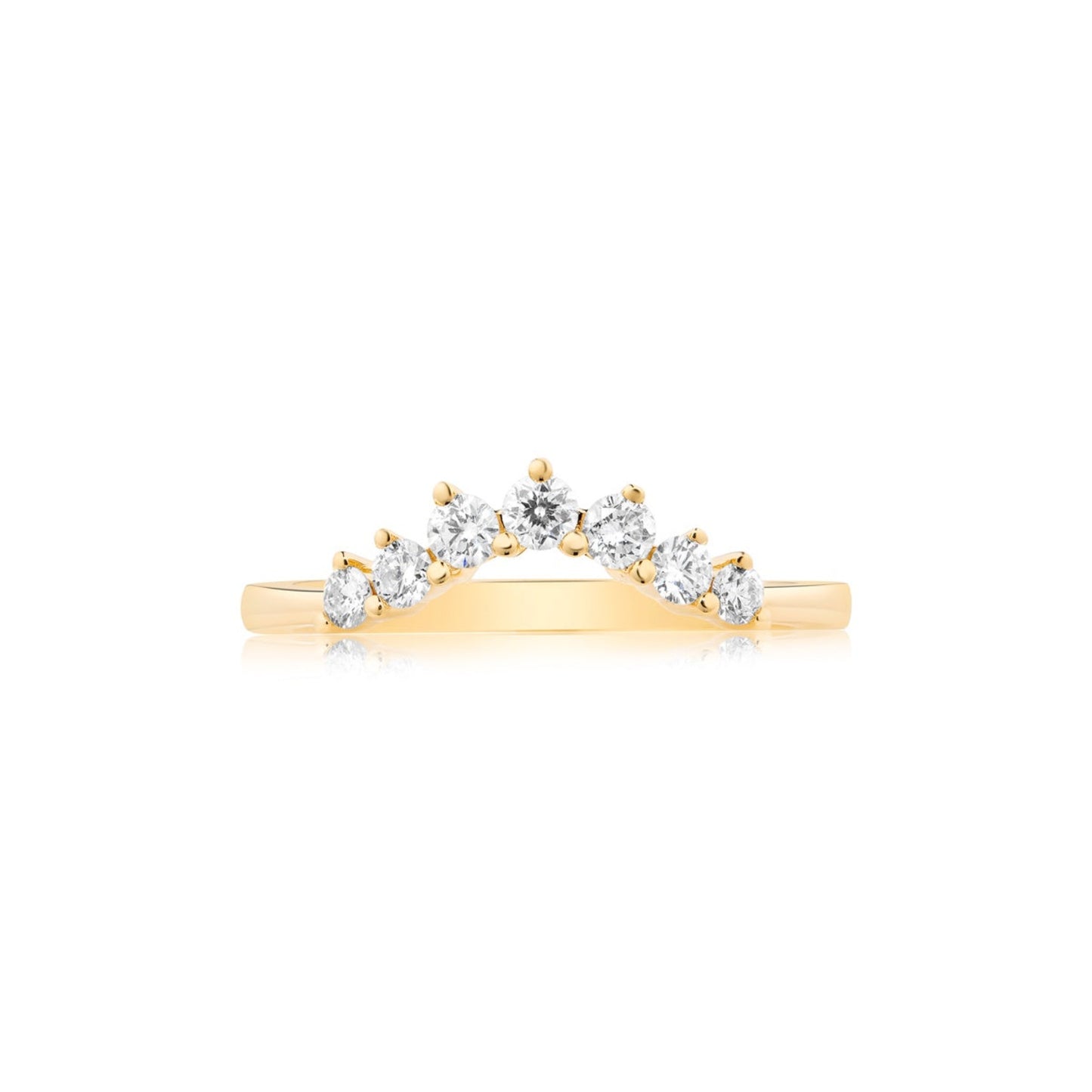 Curved Diamond Crown Ring