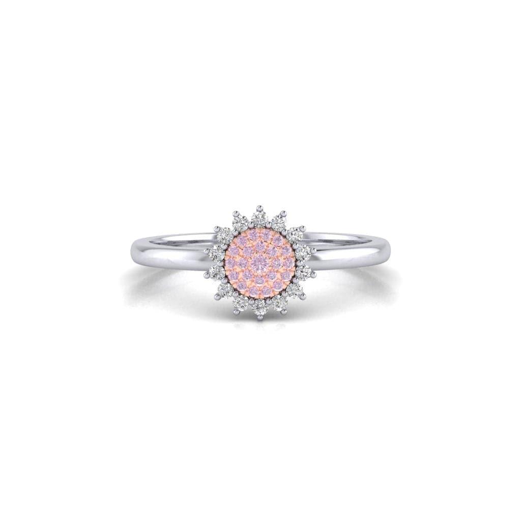 Eminence Pinks Diamond Sunflower Ring | White Gold - Rosendorff Diamond Jewellers