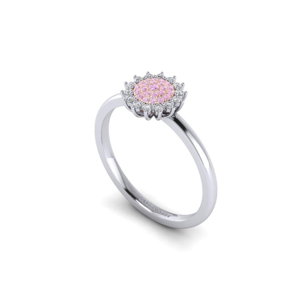 Eminence Pinks Diamond Sunflower Ring | White Gold - Rosendorff Diamond Jewellers
