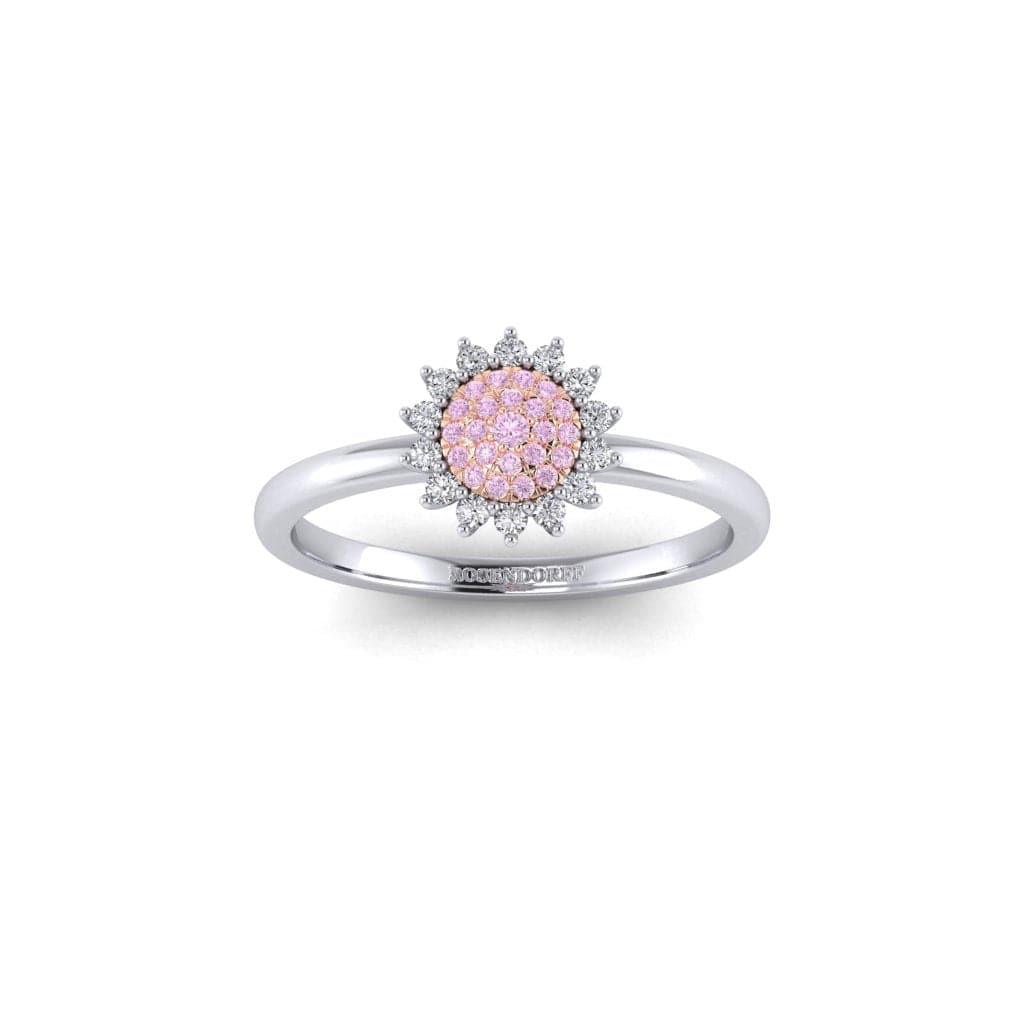 Eminence Pinks Diamond Sunflower Ring | White Gold - Rosendorff Diamond Jewellers