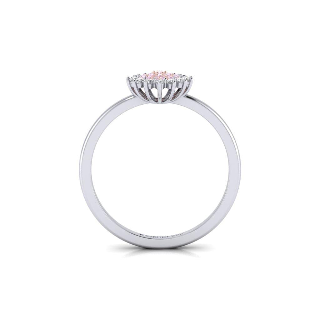 Eminence Pinks Diamond Sunflower Ring | White Gold - Rosendorff Diamond Jewellers