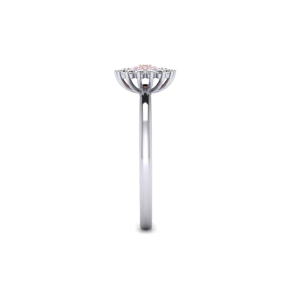 Eminence Pinks Diamond Sunflower Ring | White Gold - Rosendorff Diamond Jewellers
