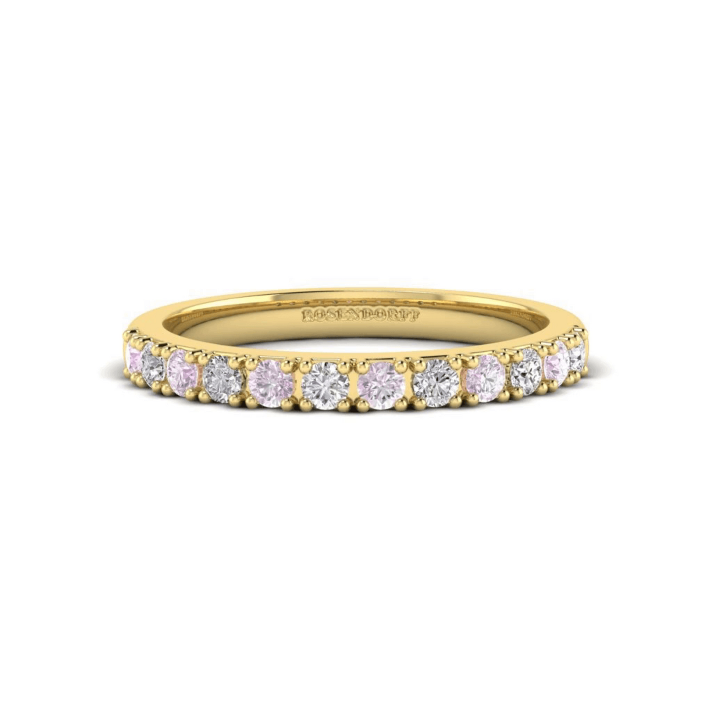 Eminence Alternating Pink & White Diamond Ring