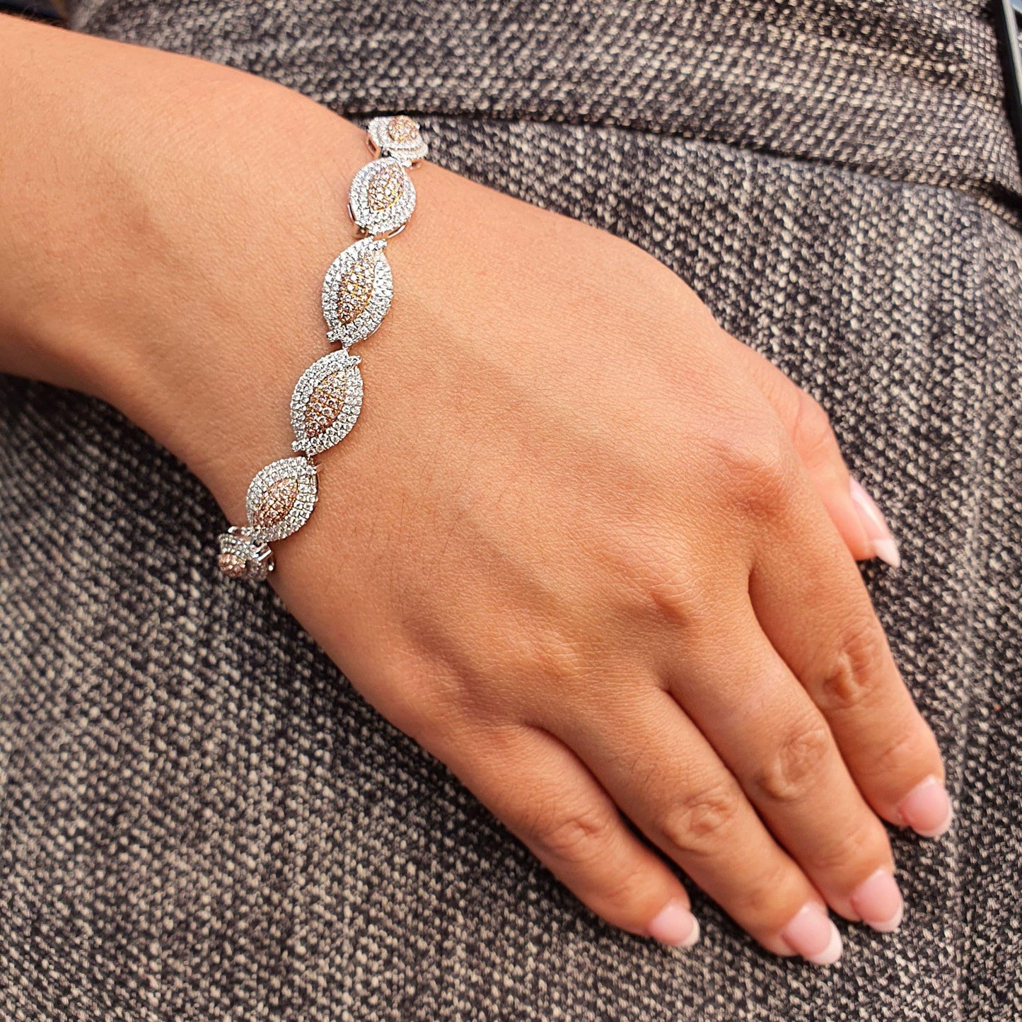 Pave Pink Diamond Bracelet - Rosendorff Diamond Jewellers