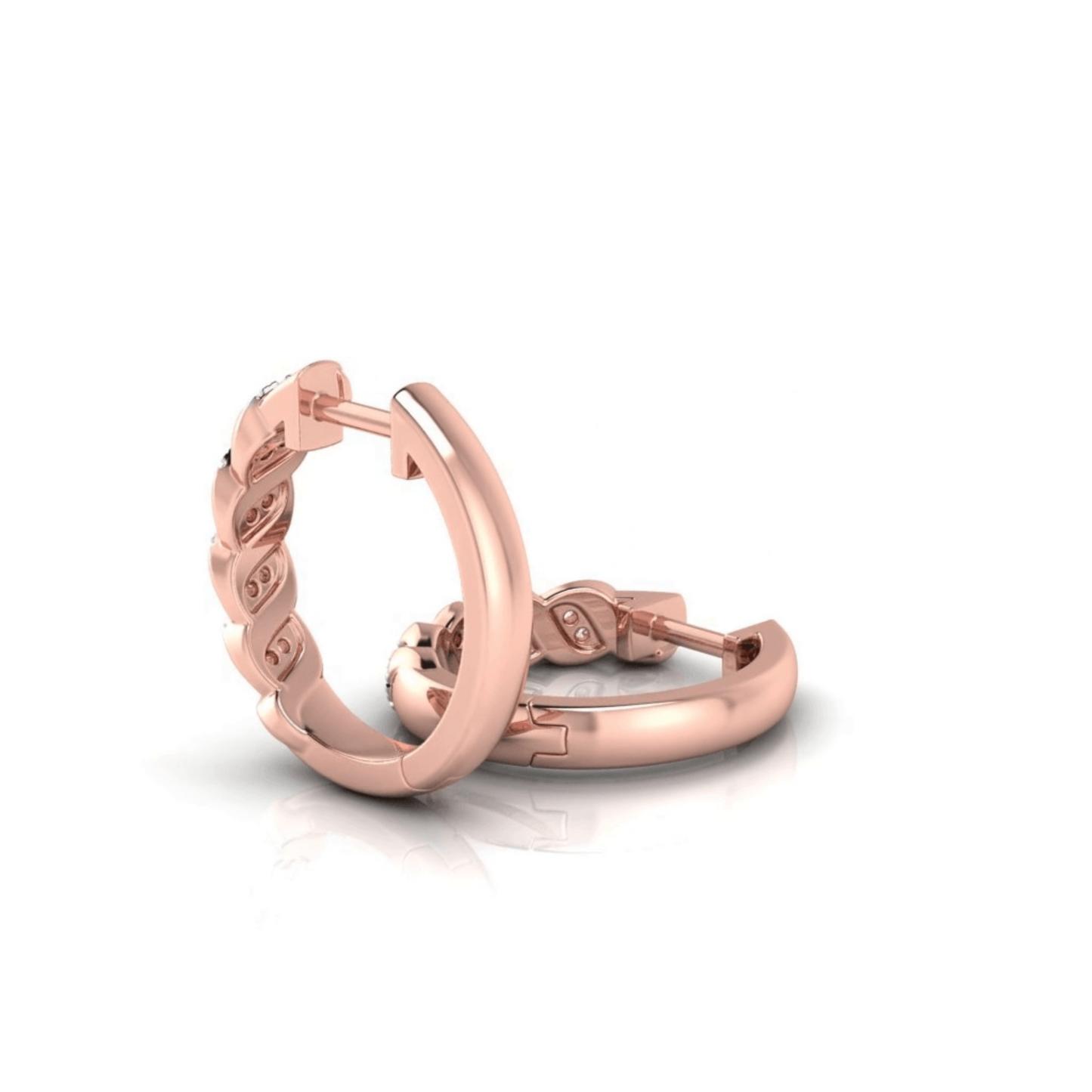Eminence Pinks Twist Huggies - Rosendorff Diamond Jewellers