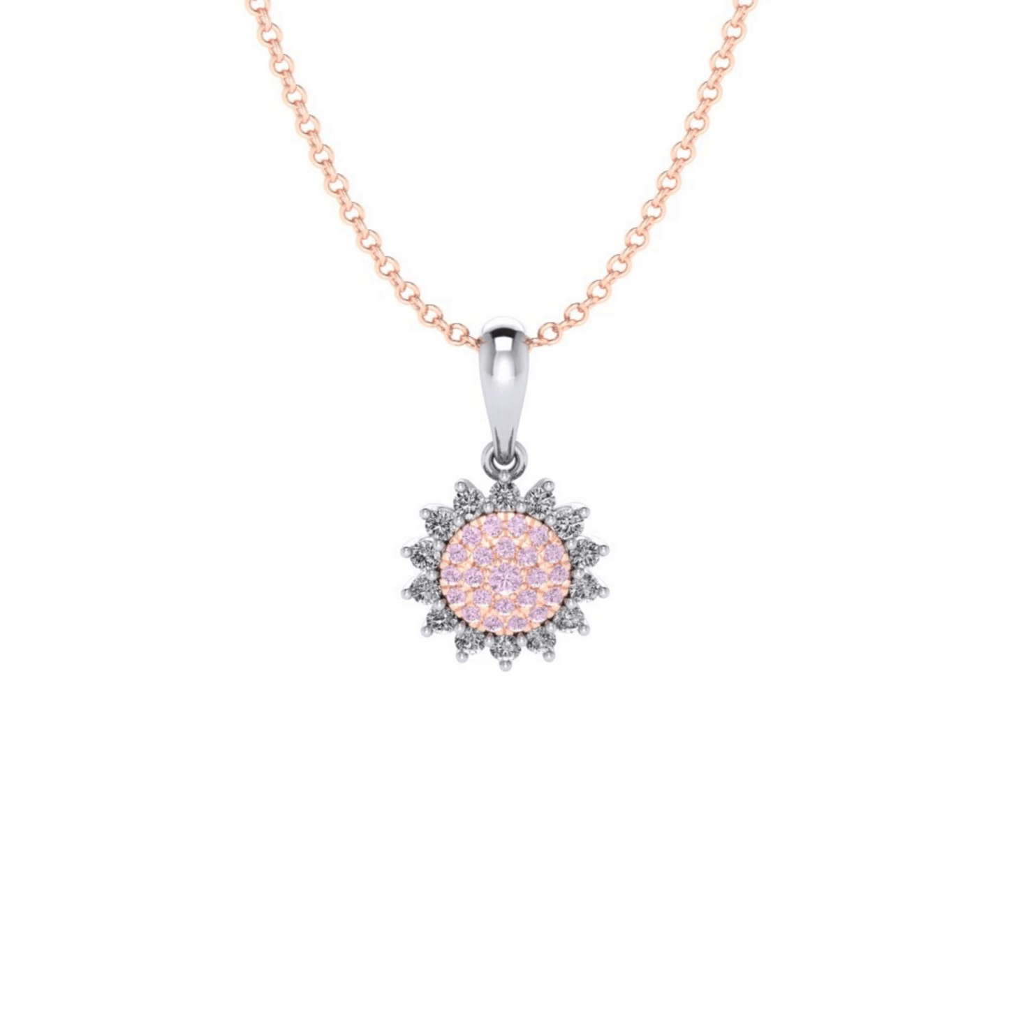 Eminence Pinks Diamond Sunflower Pendant - Rosendorff Diamond Jewellers