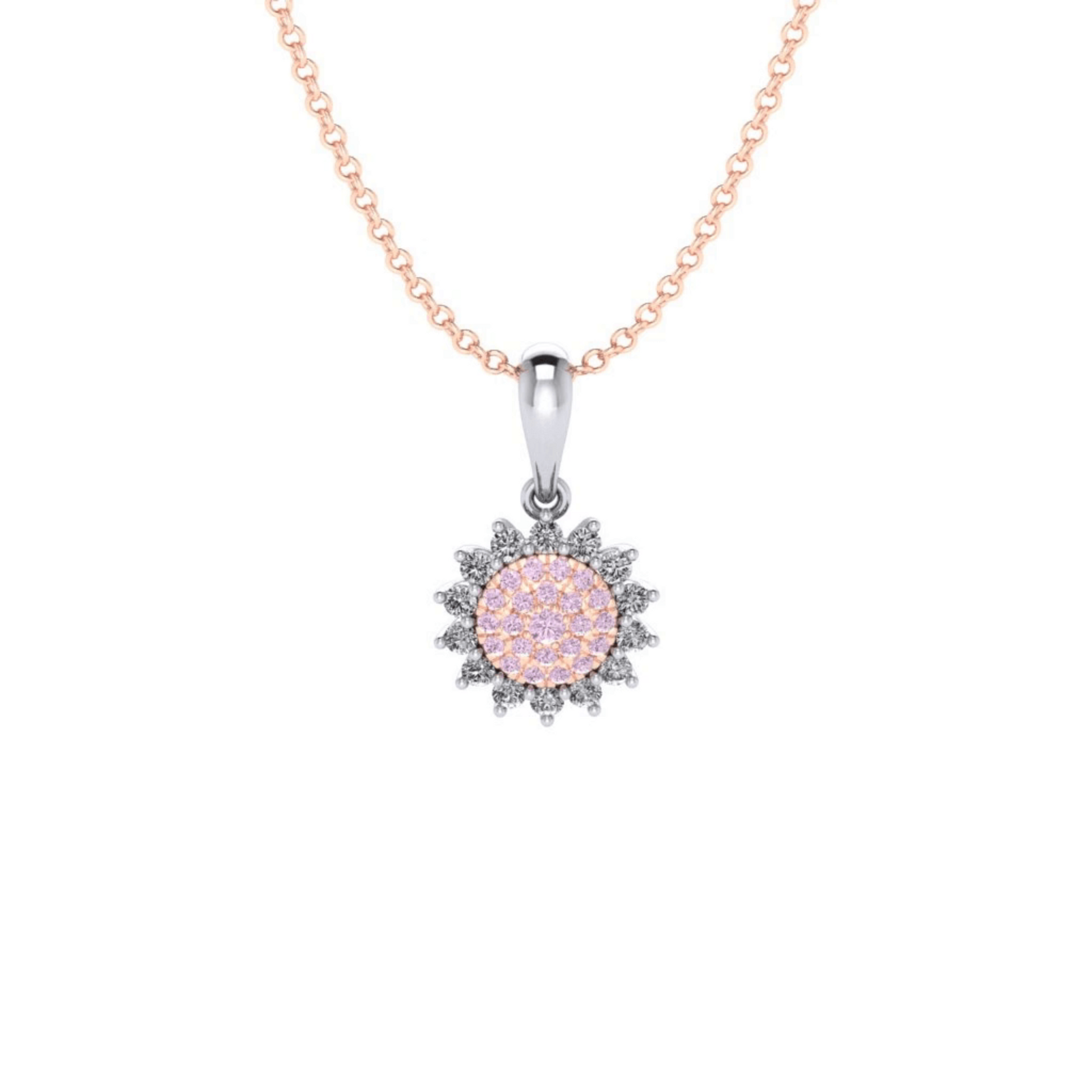 Eminence Pinks Diamond Sunflower Pendant - Rosendorff Diamond Jewellers