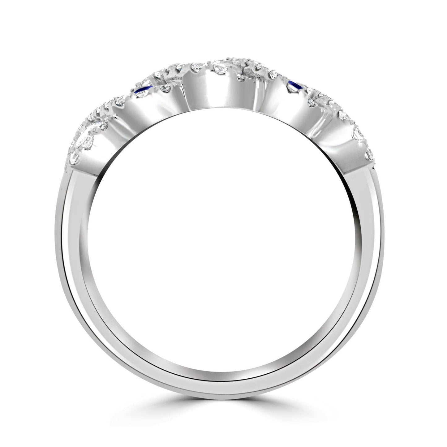 Sapphire & Diamond Twist Ring