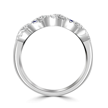 Sapphire & Diamond Twist Ring