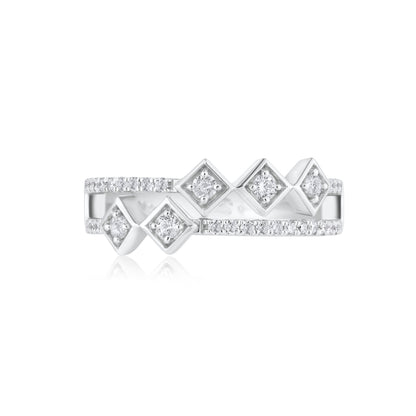 Two Row Fancy Square Diamond Band