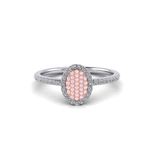 Eminence Pinks Oval Pave Ring