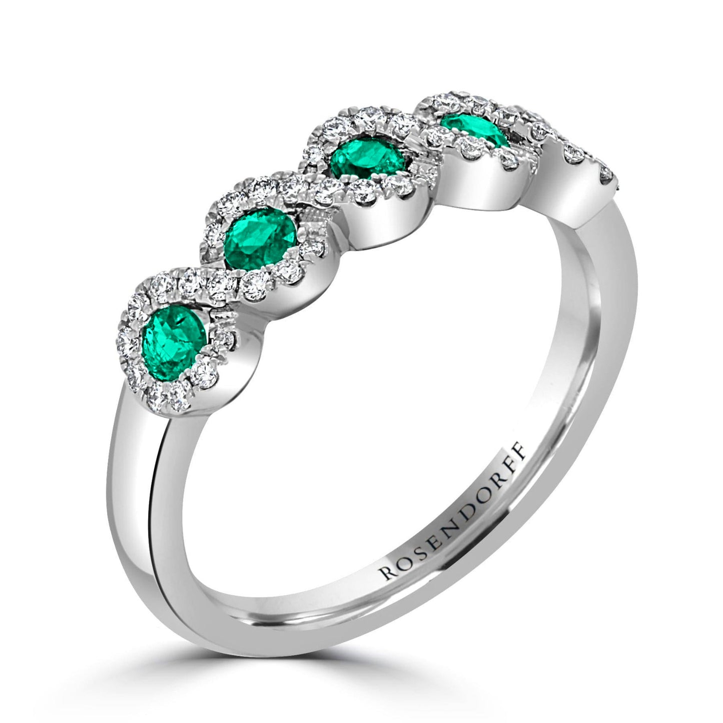 Twist Halo Emerald & Diamond Ring