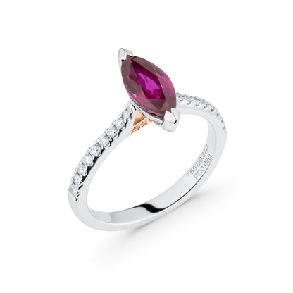 Marquise Ruby & Diamond Ring